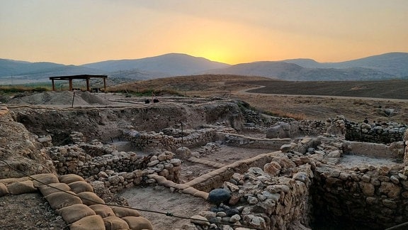 Archäologische Ausgrabungsstätte der Bronzezeit-Metropole Hazor im Norden Israels