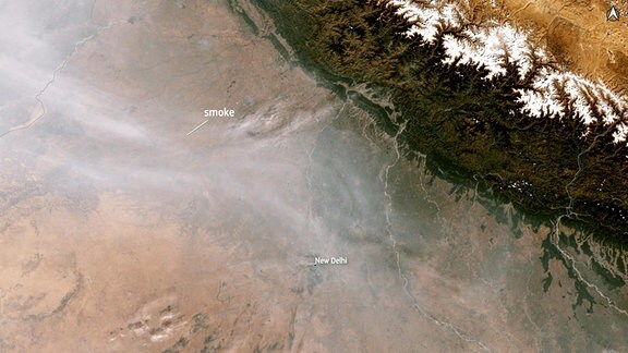 Rauchwolken über Indien