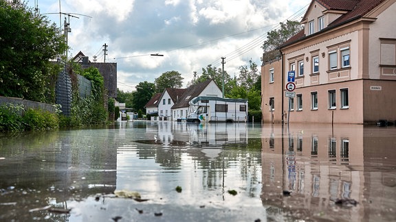Hochwasser in Günzburg, Bayern
