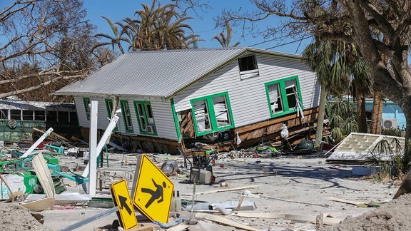 Zerstörtes Haus am Fort Myers Beach