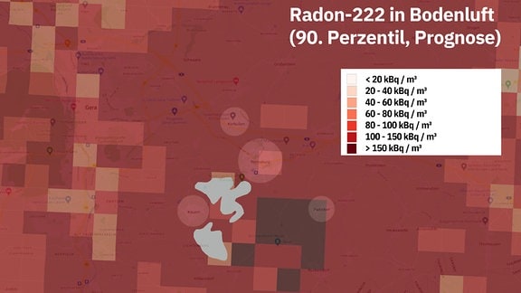 Raum Ronneburg: Radon-222 in Bodenluft