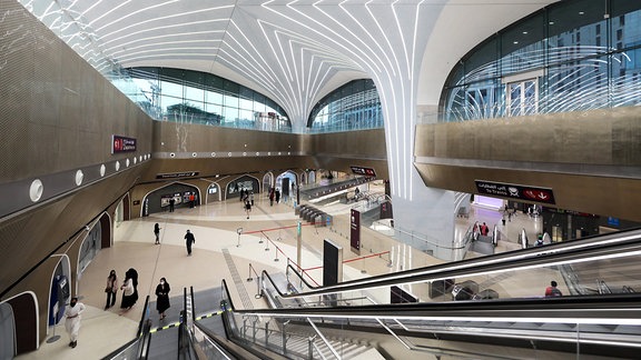 Innenansicht der U-Bahnstation Msheireb in Doha