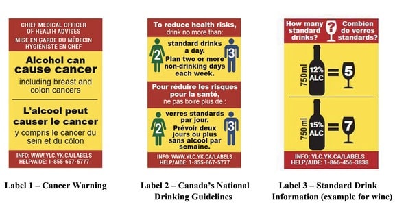 Label mit Alkoholwarnung 