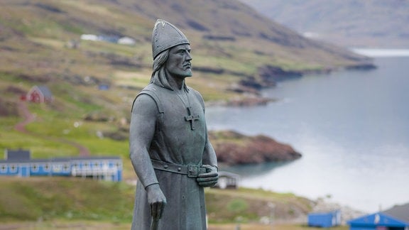 Statue von Leif Eriksson in Brattahlid auf Grönland