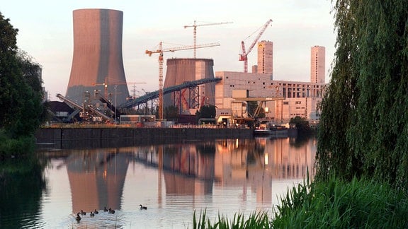 Aussenansich Kraftwerk Hamm während Bauarbeiten.