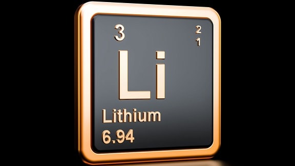 Symbol für das chemische Element Lithium, Li