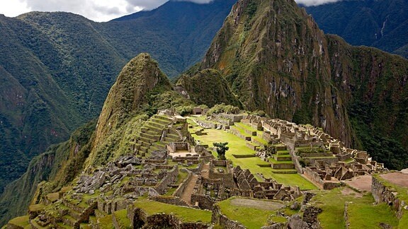 Machu Picchu, die verlorene Stadt der Inkas, Andenkordillere in Peru.