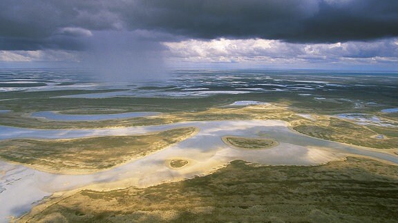 Makgadikgadi Salzpfanne im Nordosten von Botswana