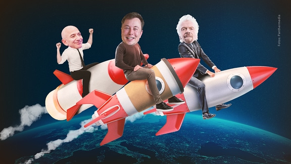 Musk, Bezos & Branson reiten auf Rakten durchs All