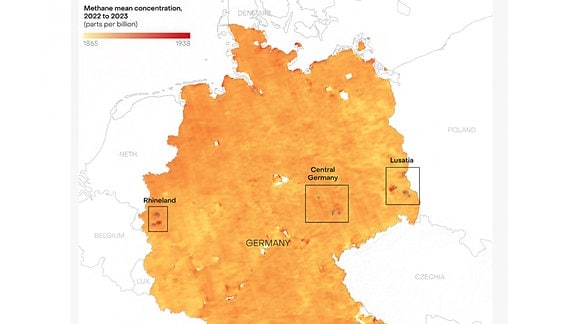 Karte - Methanaussoß Deutschland