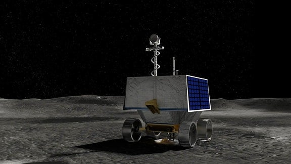 Eine künstlerische Darstellung des Mond-Rovers Viper der US-Raumfahrtbehörde Nasa.