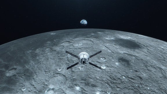 Das Orion-Raumschiff über dem Mond