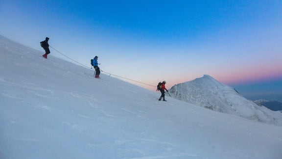 Wanderer am Mont Blanc
