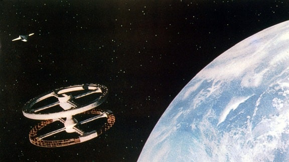 Die erdnahe Raumstation aus dem Film "Space Odyssey 2001" von Stanley Kubrick.