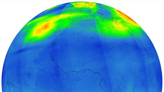 Karte der Ozonwerte