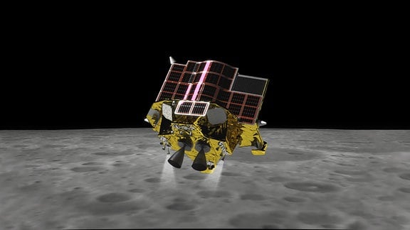 Eine Illustration der japanischen Mondmission Slim, die 2023 auf der Mondoberfläche landen soll. 