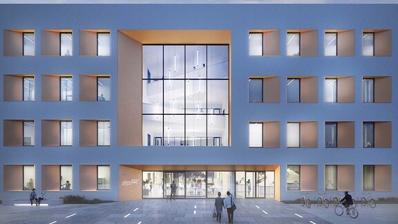 Entwurf eines Neubaus an der Uni Jena.