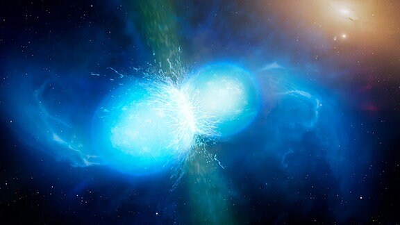 Neutronensterne vereinigen sich und explodieren als Kilonova