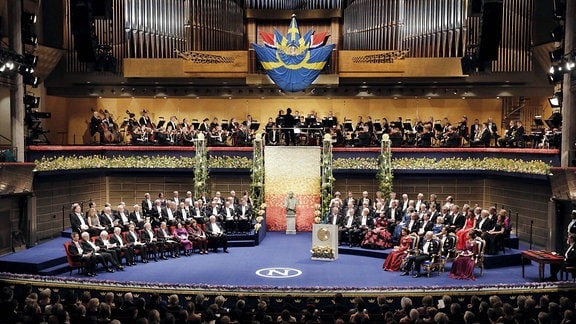 Nobelpreis Verleihungszeremonie im Konserthuset, Stockholm, Schweden