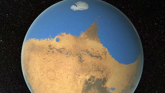 Grafik: Früherer Ozean auf dem Mars