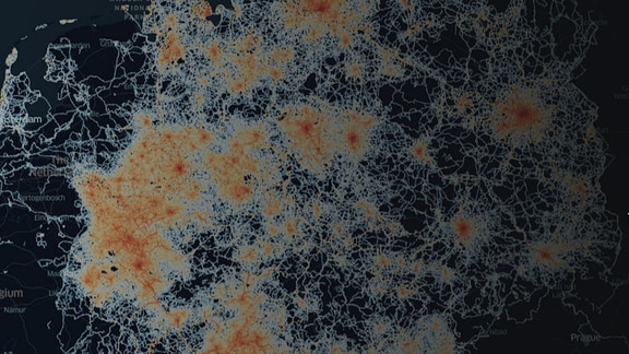 Visualisierung von Radverkehrsdaten – Heatmap Deutschland