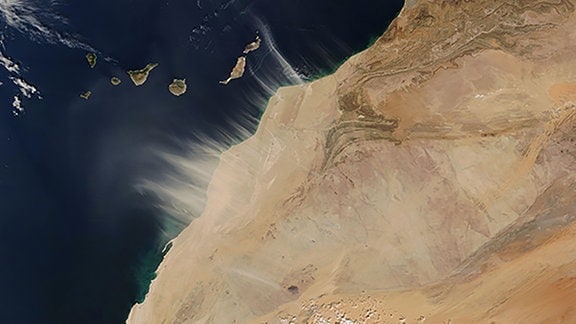 Sahara-Staubsturm Satelittenaufnahme