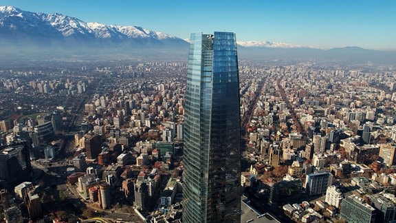Stadtbild der Hauptstadt Santiago Chile in der Metropolregion. 