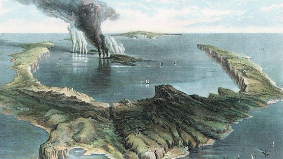Ausbruch des Santorin-Vulkans 1866
