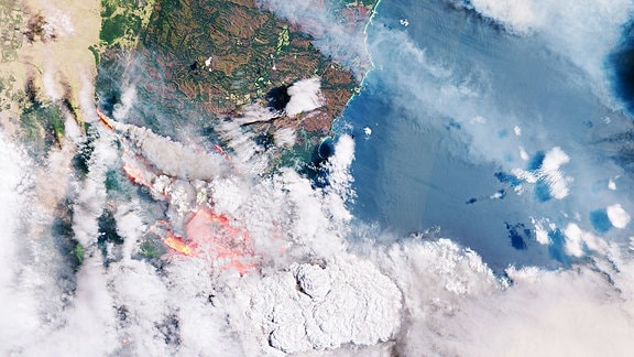 Satellitenbild von den Australischen Buschfeuer