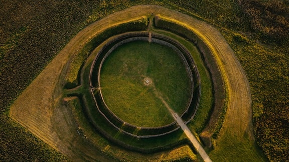 Ein Luftbild der Kreisgrabenanlage von Goseck.