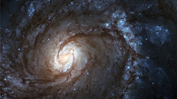 Ein Foto der Galaxie M100, gemacht mit Hilfe des Hubble-Weltraumteleskops