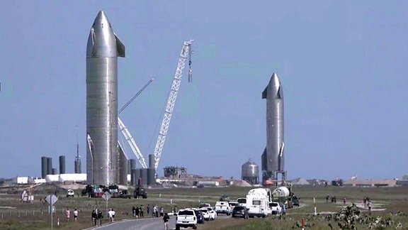 Starship-Raketen auf derStartrampe