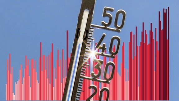Thermometer und Temperaturdiagramm