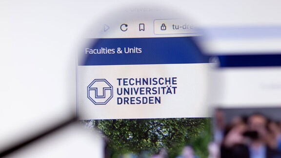 Logo Technische Universität TU Dresden auf Website.