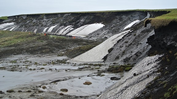 Die erodierenden Klippen von Herschel Island.