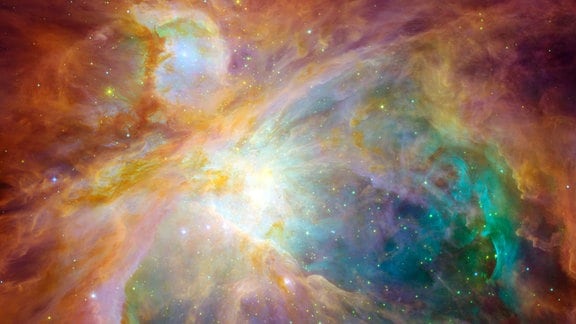 Kleine Sterne, die sich im Orionnebel bilden.